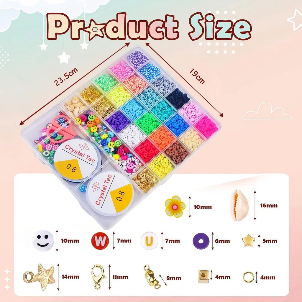 Matériel de création bijoux DIY - Kit perles 4800 pièces pour bracelets - 3