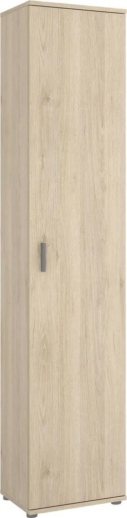 Dmora Armadio Multiuso 1 Anta Arrow 35x190h cm Marrone Rovere, Un'anta 4 Vani