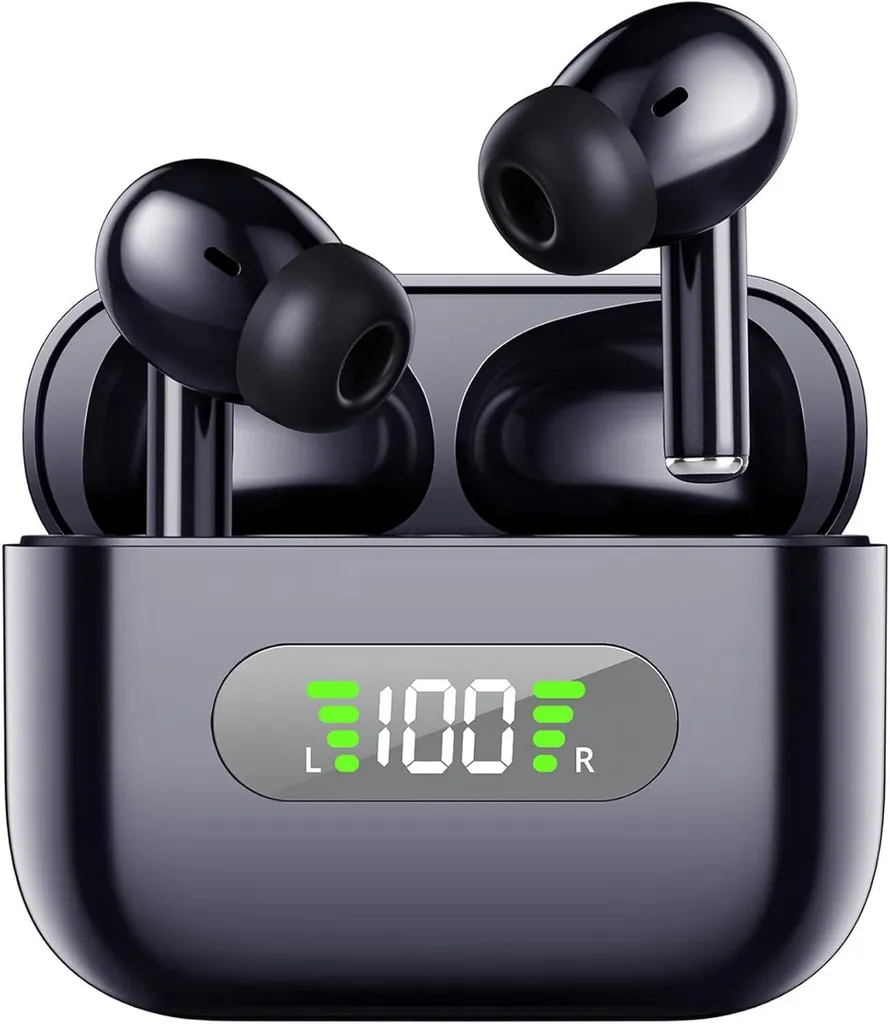 Cuffiette Bluetooth 5.3 Bassi Potenti: 72h di Musica e IPX8 per Tutti