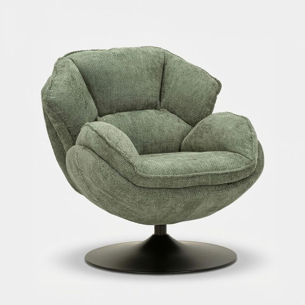 Obrótowy fotel tapicerowany w stylu retro do salonu, Zdjęcie produktu 