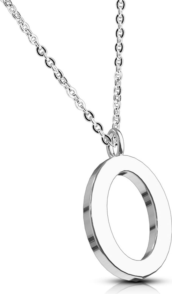 O - Kette Buchstaben Anhänger Silber aus Edelstahl Damen O