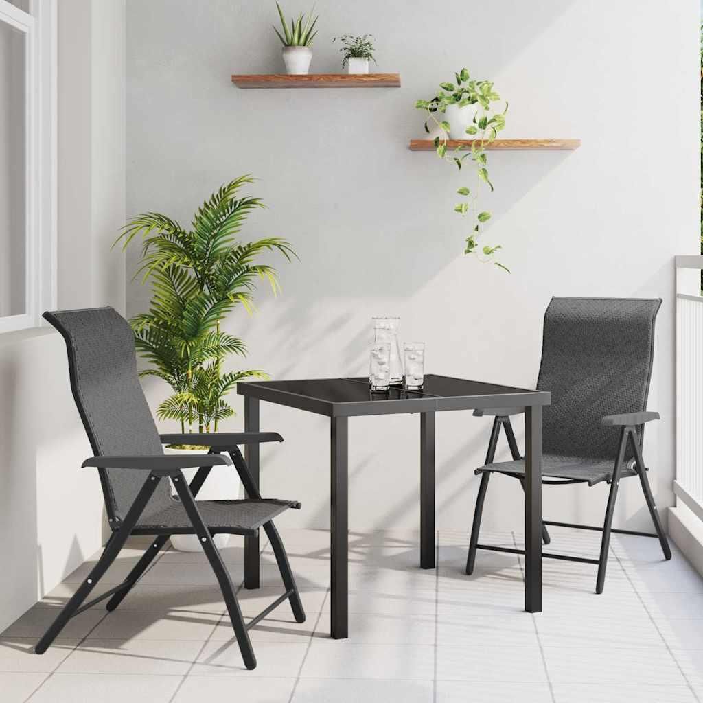 Maison Exclusive - Garten Essgruppe 3 pcs Grau Pulverbeschichteter Stahl