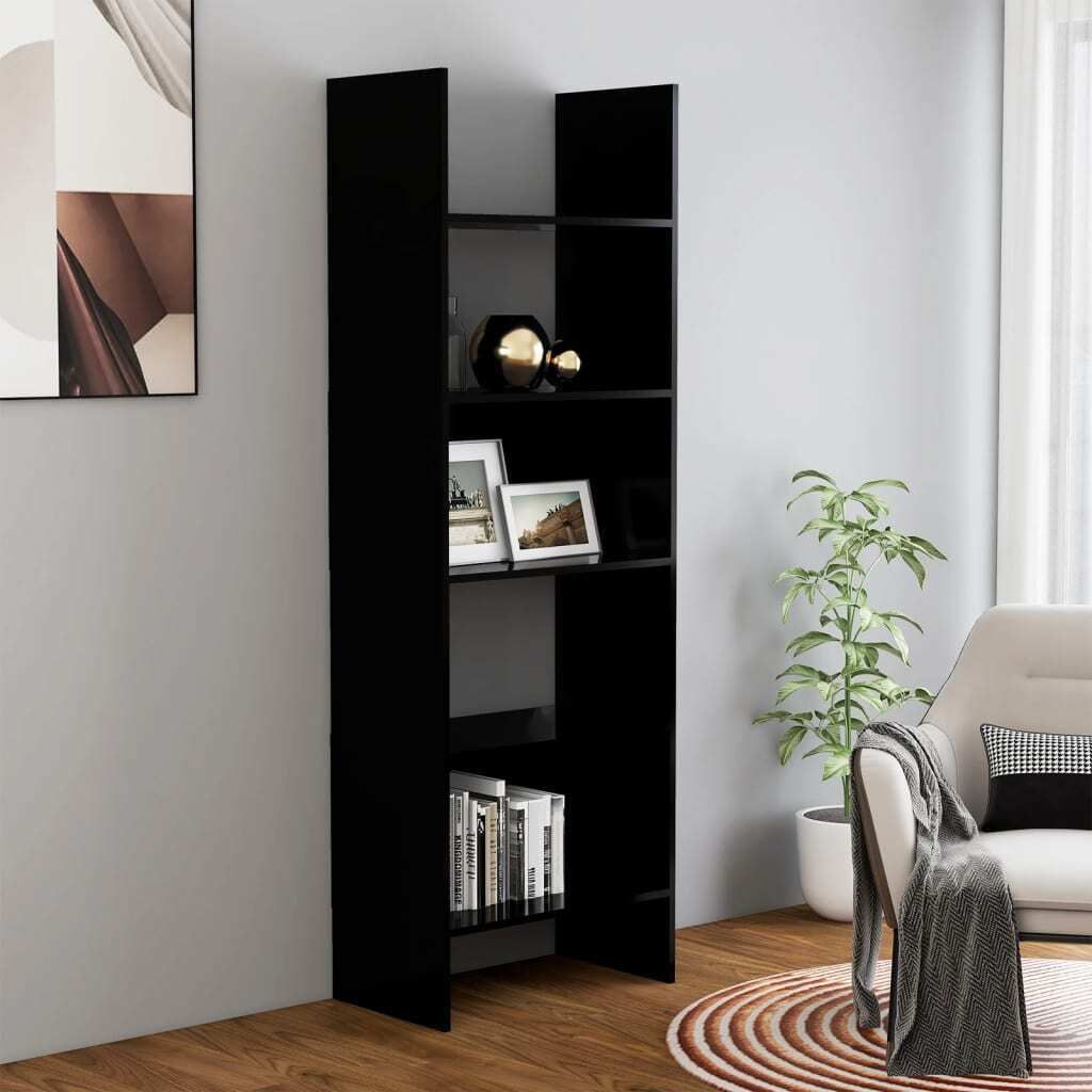 The Living Store Bücherregal Schwarz 60x35x180 cm Holzwerkstoff