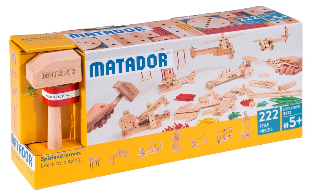 Matador 11222 E222 Baukasten, ab 5 Jahren, holzfarben, bunt Produktbild 
