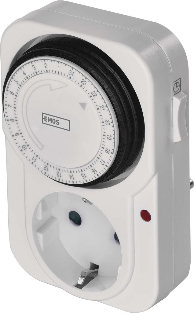 EMOS Mechanische Zeitschaltuhr Schuko, programmierbare Indoor Steckdose mit 96 Zyklen, erhöhter Berührungsschutz , P5522