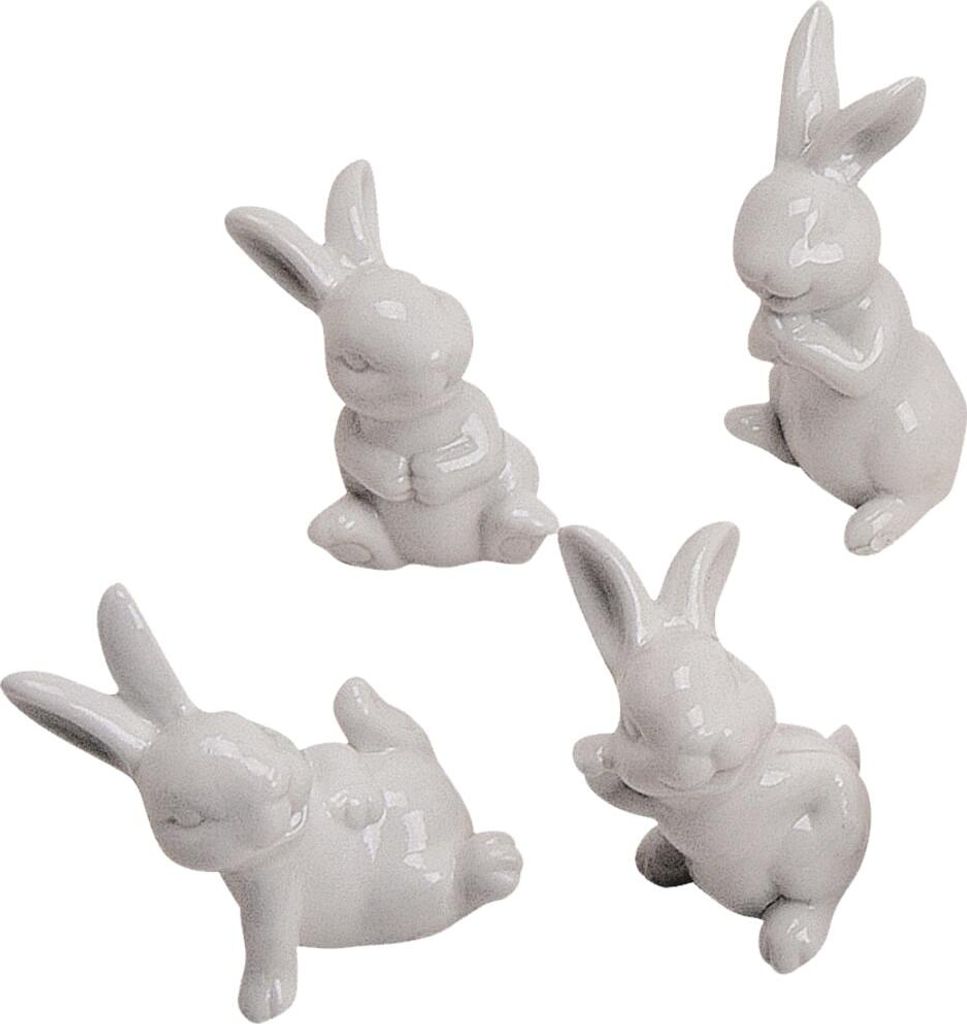Osterhasen Porzellan weiß 4er 6-7 cm Produktbild 