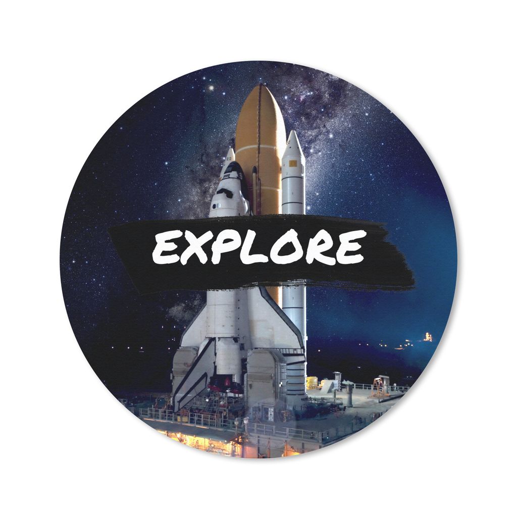 MuchoWow Mauspad Mousepad Weltraum - 'Erforschen' - Zitate - Sprichwörter - Kinder - Kinder - Jungen 40x40 cm - Mousepads - Maus Mat - Pad - Mau...