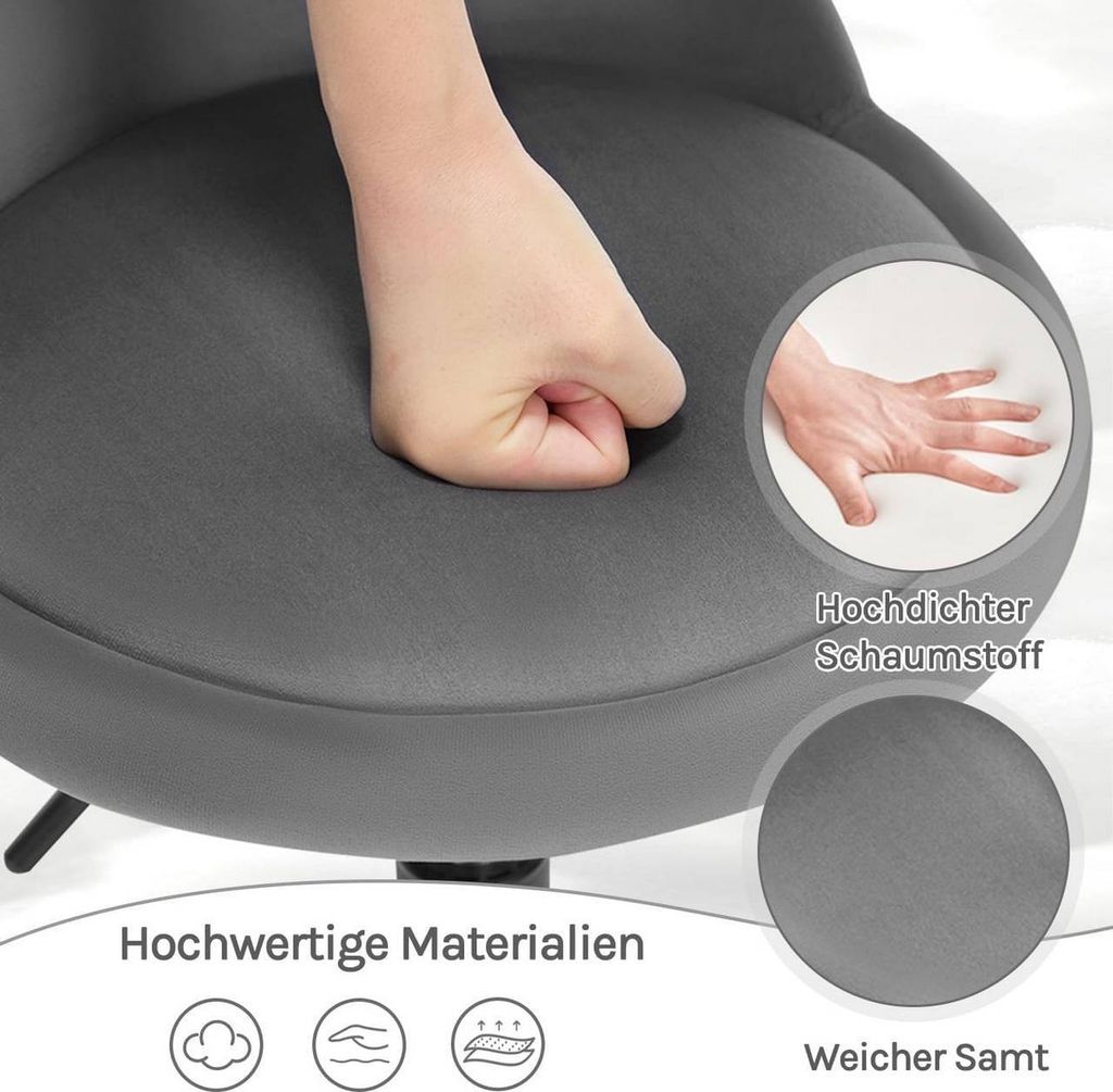 WOLTU Rollhocker Schminkhocker Hocker Höhenverstellbar Mit Rollen