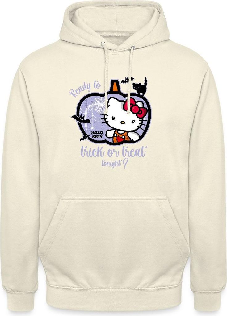 Spreadshirt Hello Kitty Halloween Süßes Oder Saures Uni Hoodie, XXL, Vanille-Milchshake
