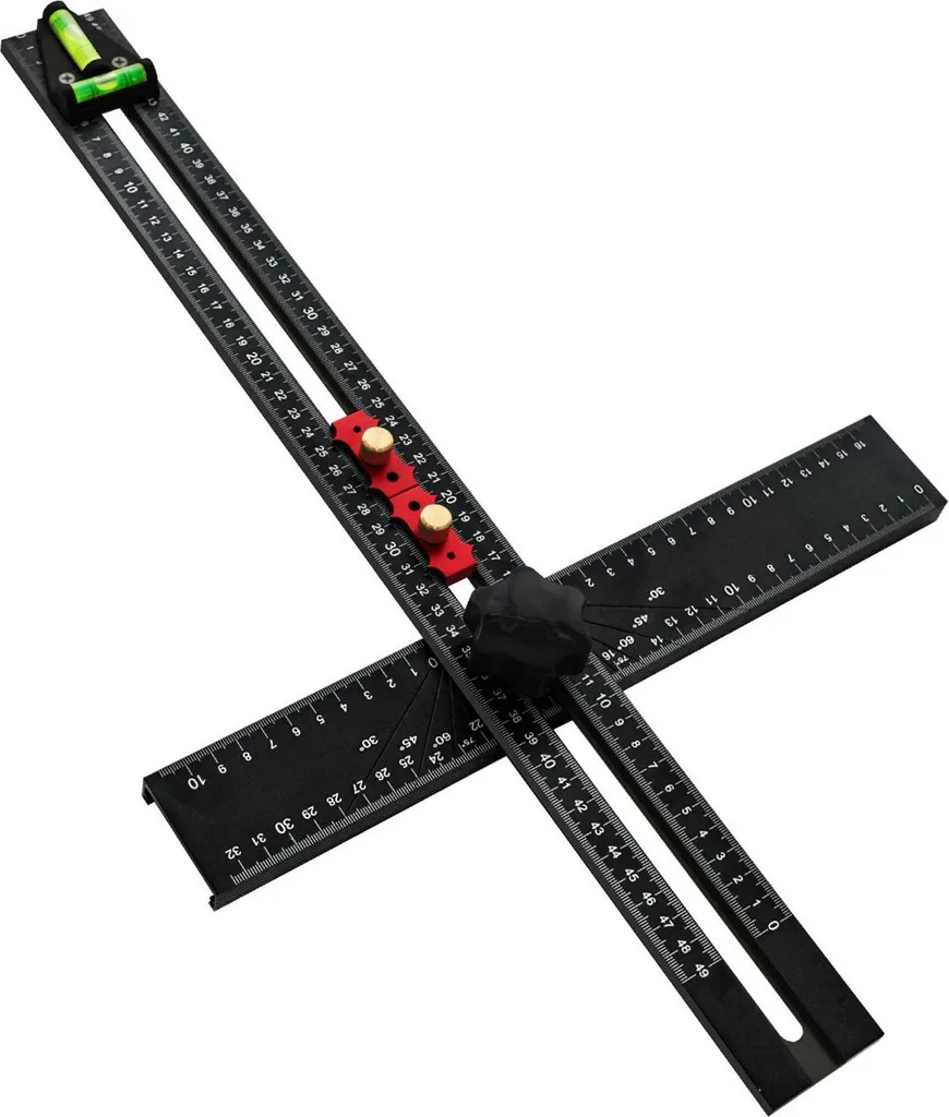 Équerre multi-angles 90°/45° de 54 cm, outil de mesure réglable et précis