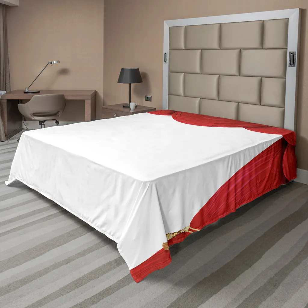 ABAKUHAUS Drap Plat Rideau de Scène Antique Rouge et Blanc 266x260 cm