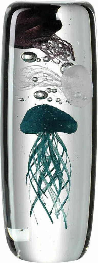 Leonardo Oceano Méduse 19 cm 018685 - Sculpture en verre bleu artisanale