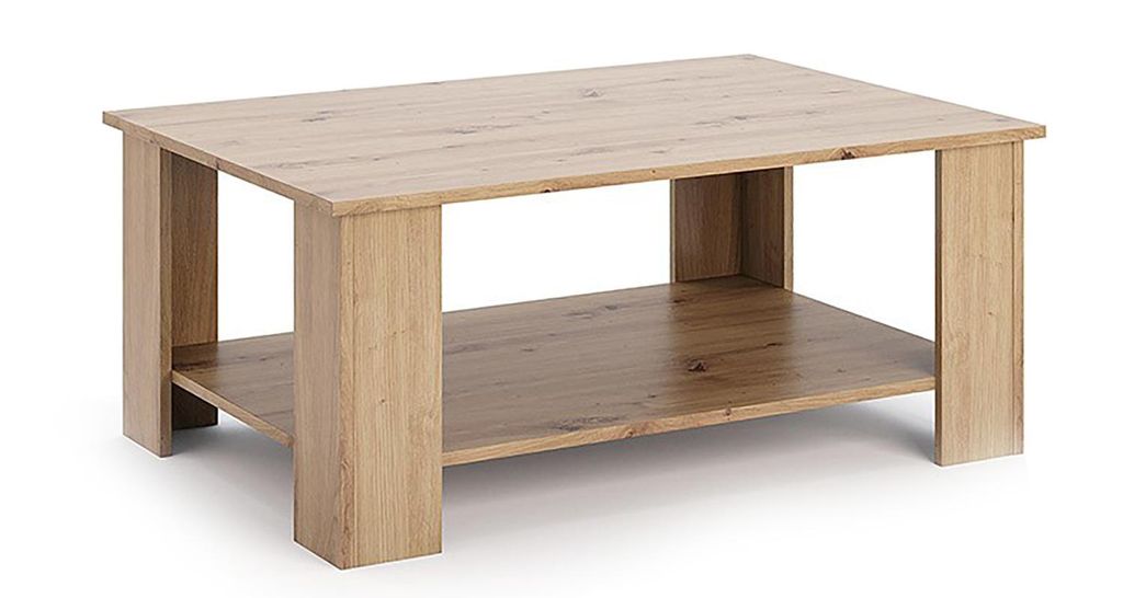 Couchtisch Tommy 110 cm Eiche Artisan – Moderner Wohnzimmertisch mit Ablage