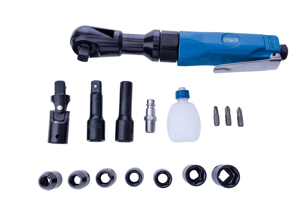Set Scheppach Cricchetto Pneumatico 1/2" | 68Nm | Kit 15 Accessori