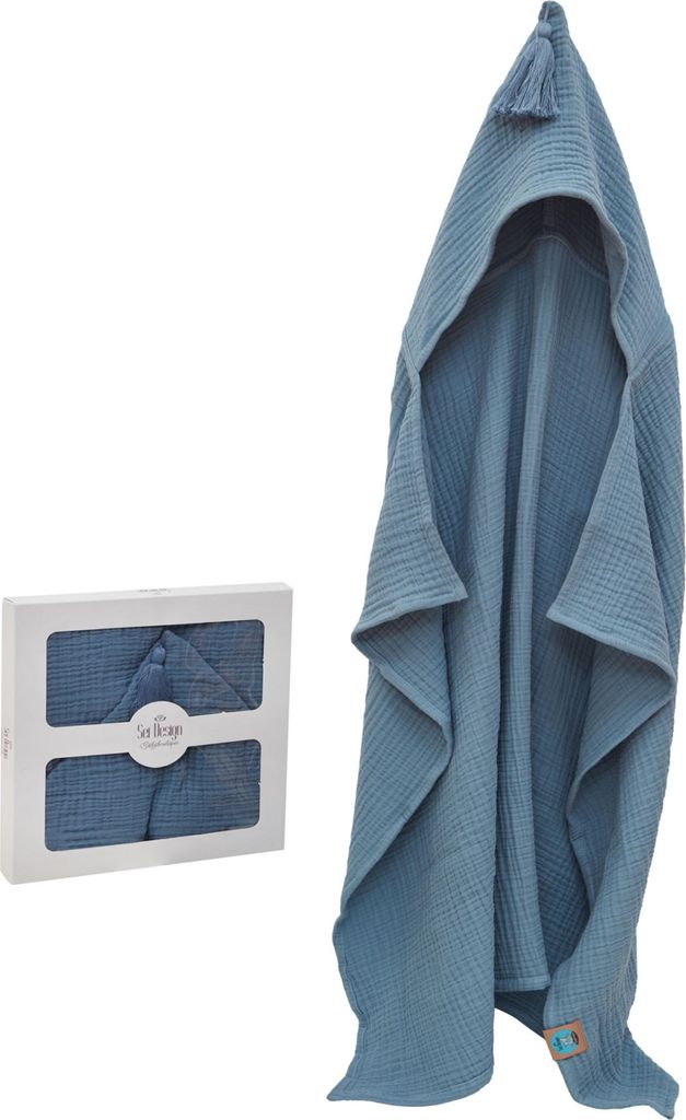 Sei Design Musselin Badeponcho aus 100% Baumwolle 75x100 Jeans