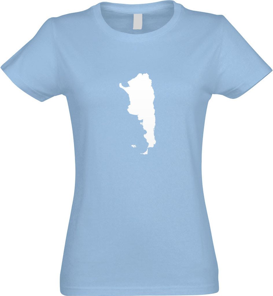 Kiwistar - T-Shirt tailliert - Damen - himmelblau - Argentinien Umriss Kontur - mit Motiv Bedruckt - Funshirt Design - Sport - Freizeit - Damen - M