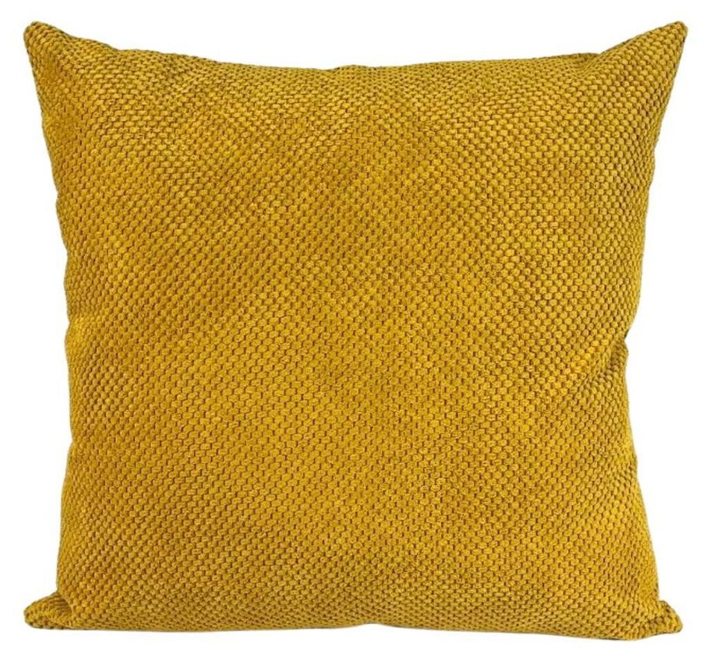 60x60 Dekokissen Zefir dot Senfgelb Samt Produktbild 