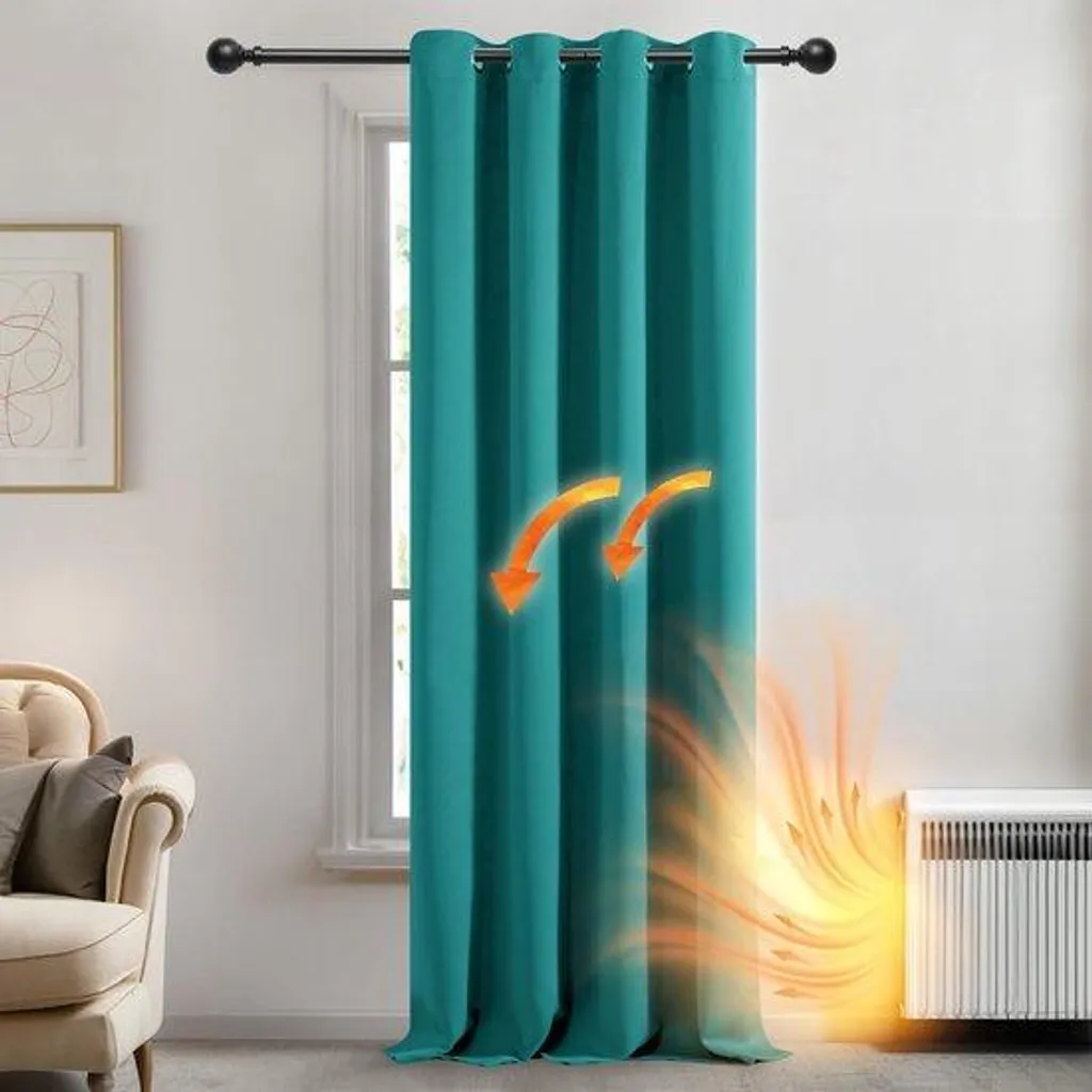 Lames d'occultation turquoise pose facile 132x214 cm pour la chambre