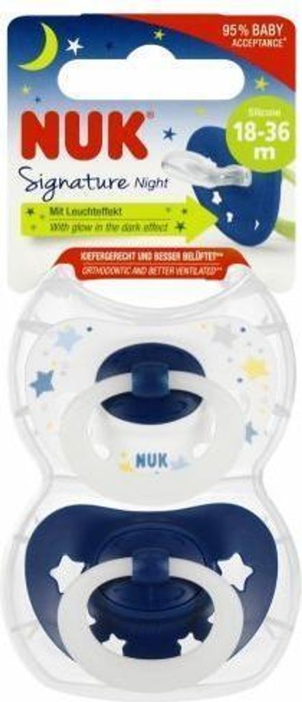 Nuk 10.177.166 Signature Night 18-36M Silikon-Schnuller, Produktbild 