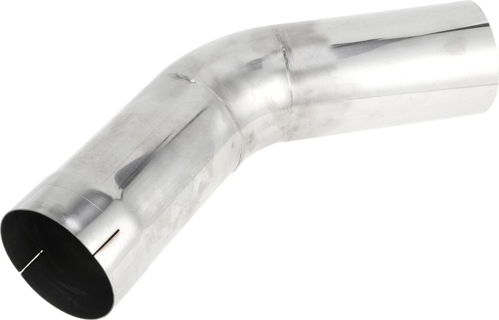 45-Grad-Schnitt-Mandrel-Auspuffrohr DIY-Custom-Car-Modifiziertes Auspuffrohr-Rohrleitung 89mm/3,5" OD 200mm/8" Länge T304-Edelstahl Silberton