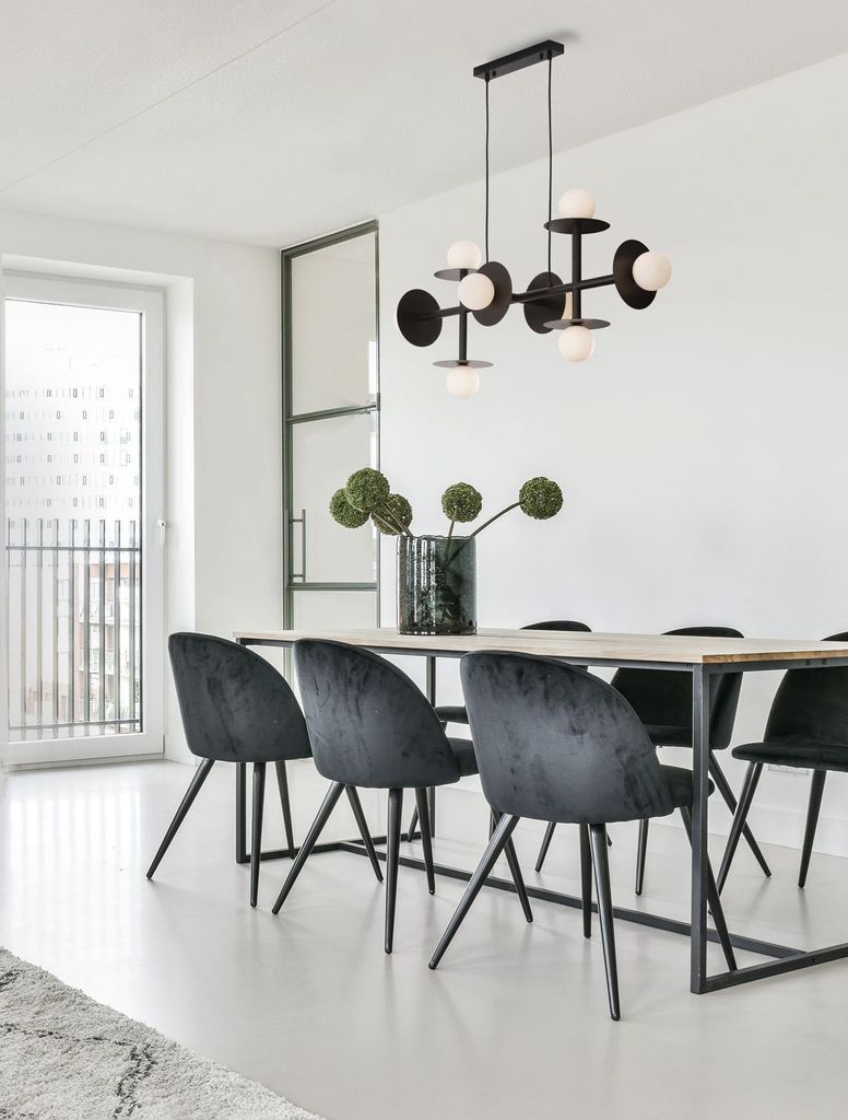 Nova Luce PIELO Pendelleuchte G9 8-fach Schwarz Produktbild 