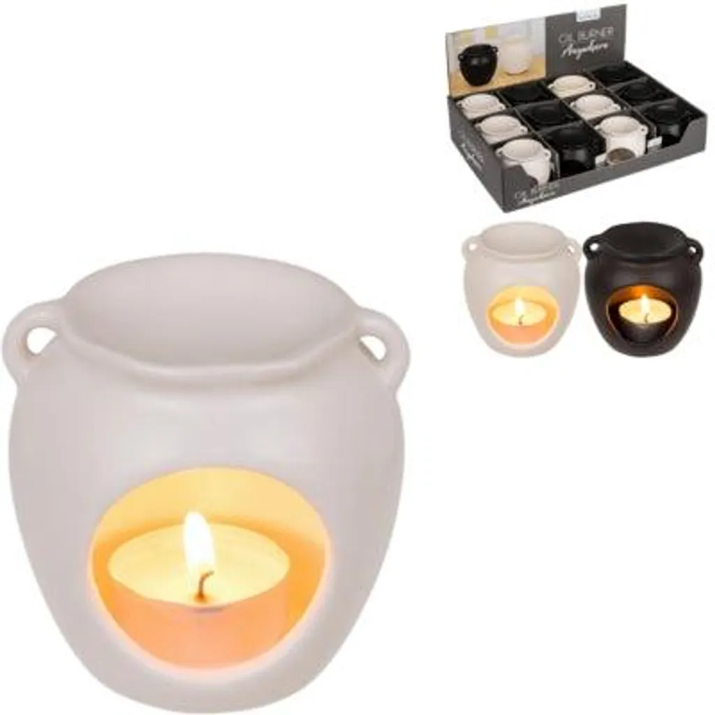 Brûle-parfum diffuseur d'huiles essentielles vase décoratif blanc - 4
