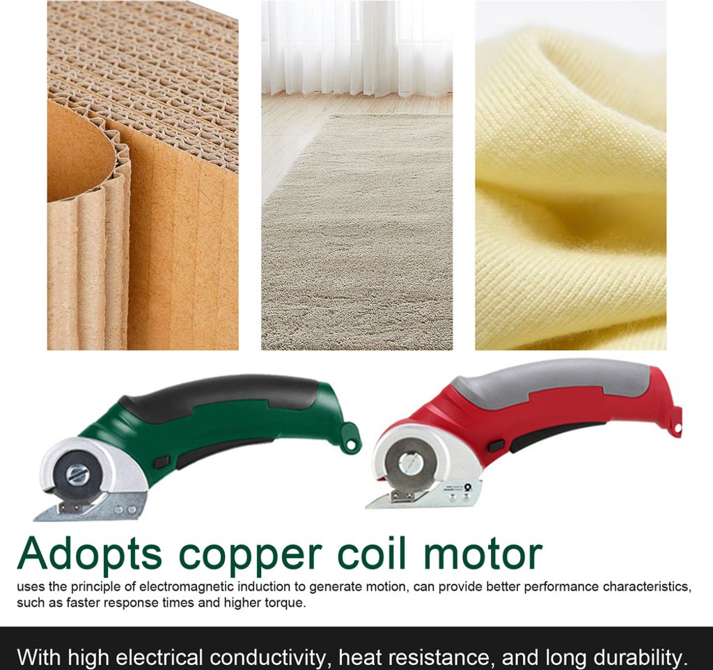 Elektrischer Stoffschneider 4,2V – Tragbare Schneidemaschine mit Kupferspulenmotor für Stoff, Pappe, Schwamm, Leder und Teppiche