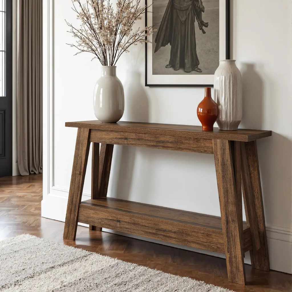 Console derrière canapé - Meuble de rangement fin pour salon et entrée