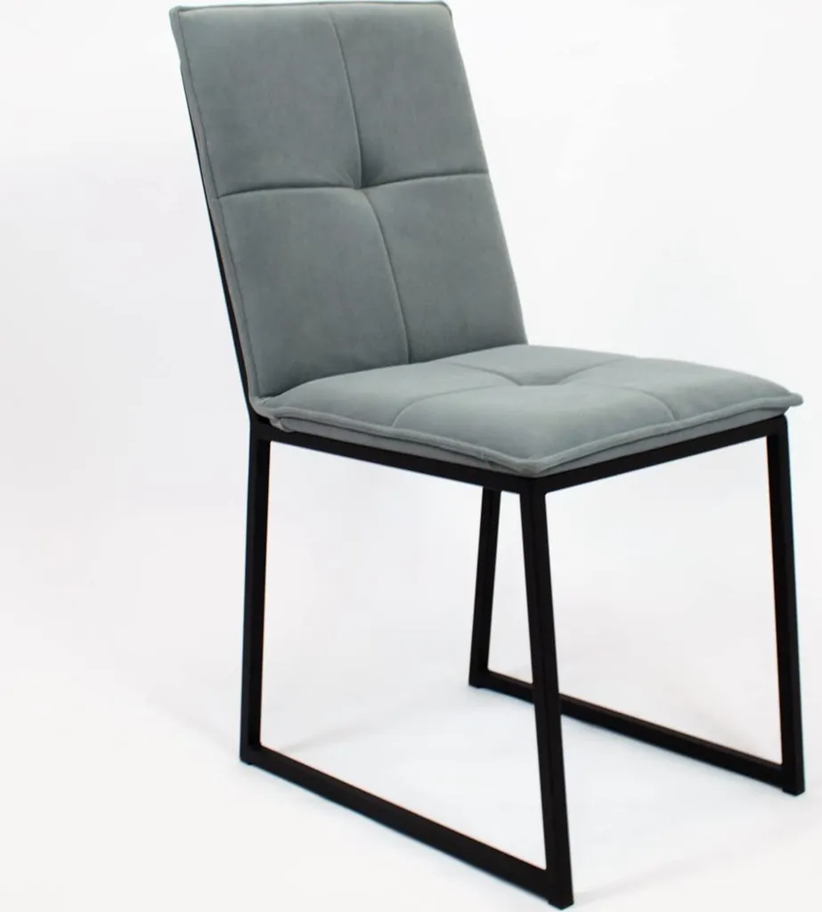 Chaise Milton en acier gris avec revêtement hydrophobe anti-taches