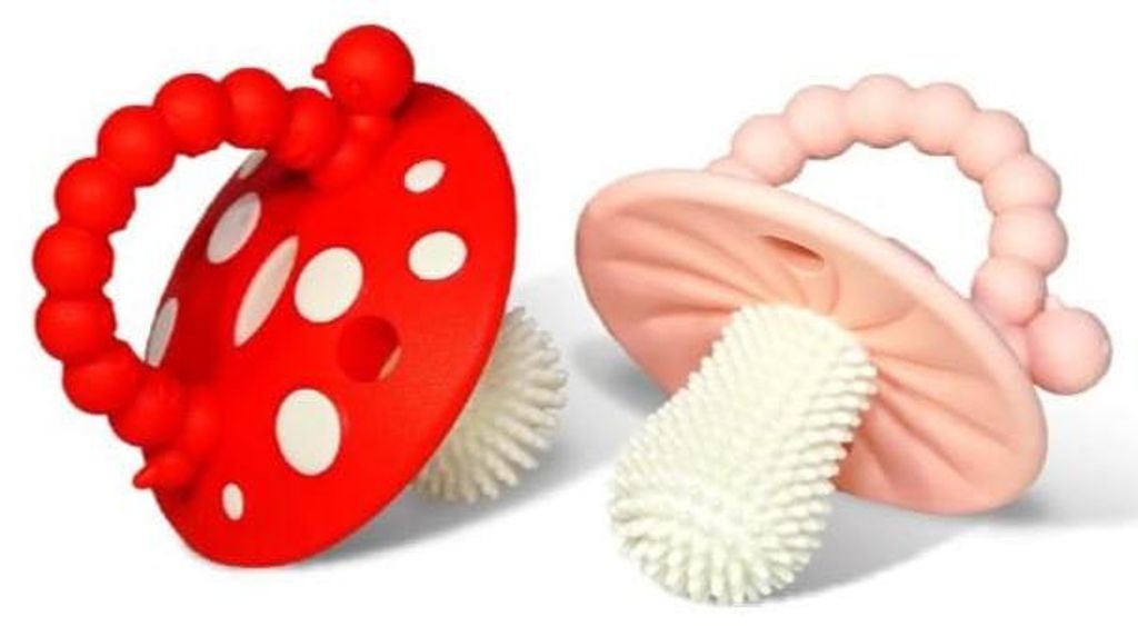 Anello da dentizione Razbaby Chompy Mushroom trasparente  Immagine del prodotto 