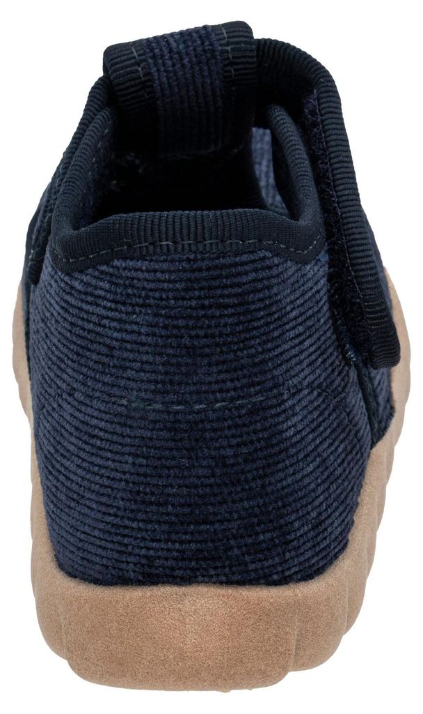Fischer Kinder Hausschuh Cord mit Klettverschluss 551550, Größe:25 EU, Farbe:Blau