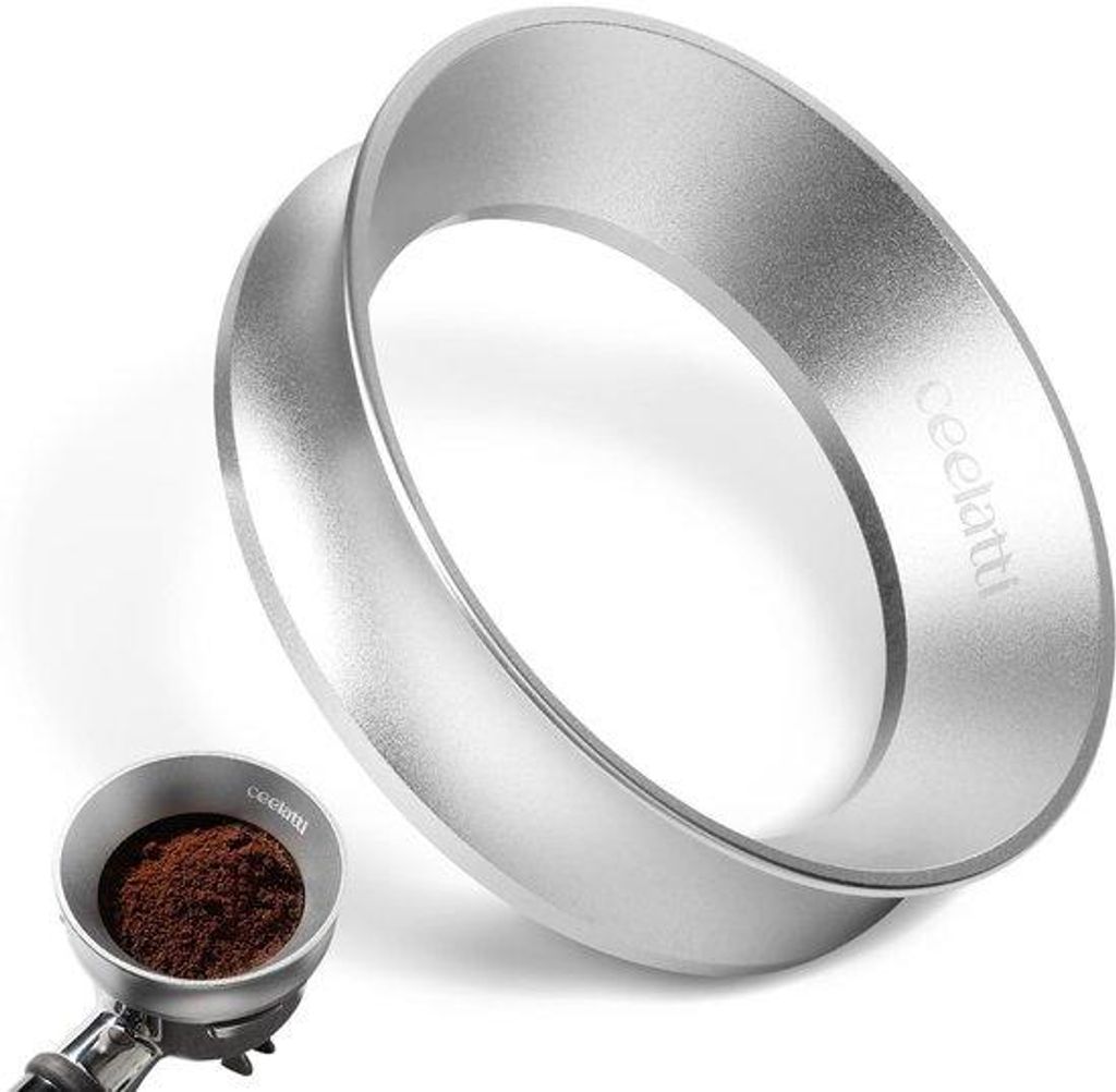 Edelstahl Kaffee Dose 54mm, Espresso Doser mit 8 starken Magneten, silber, Barista