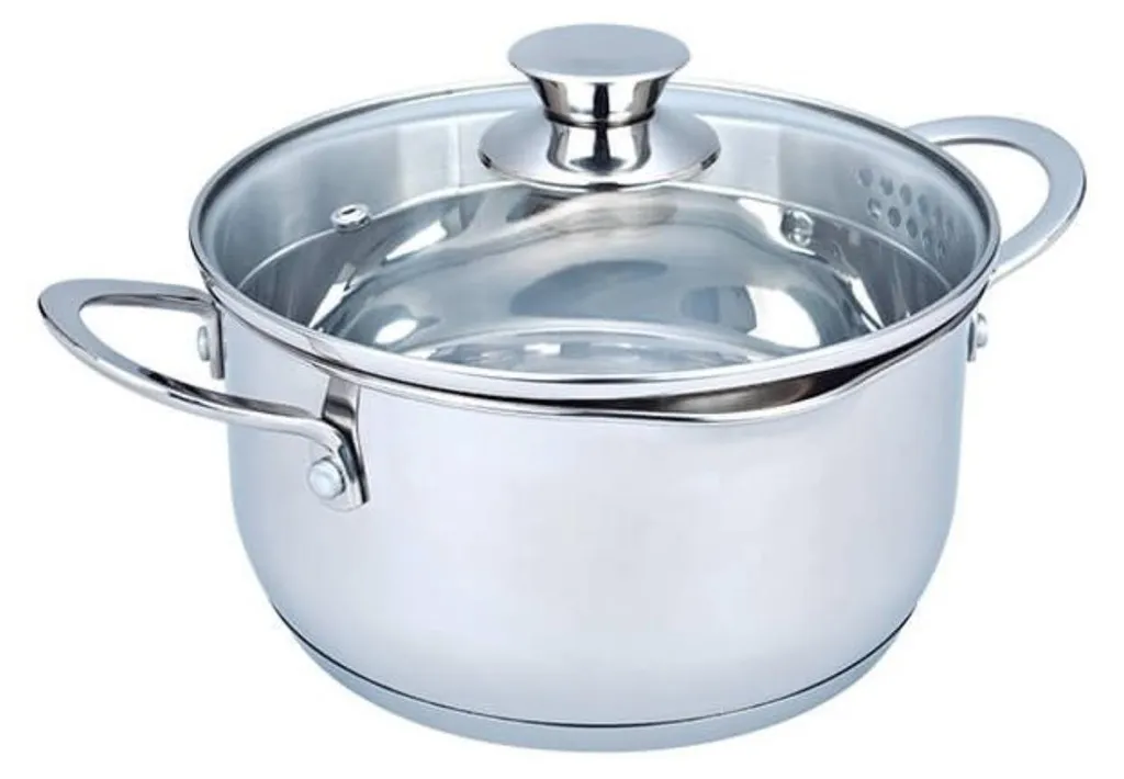 Maestro Cuisson MR351018 Faitout en Inox avec Couvercle en Verre 18cm