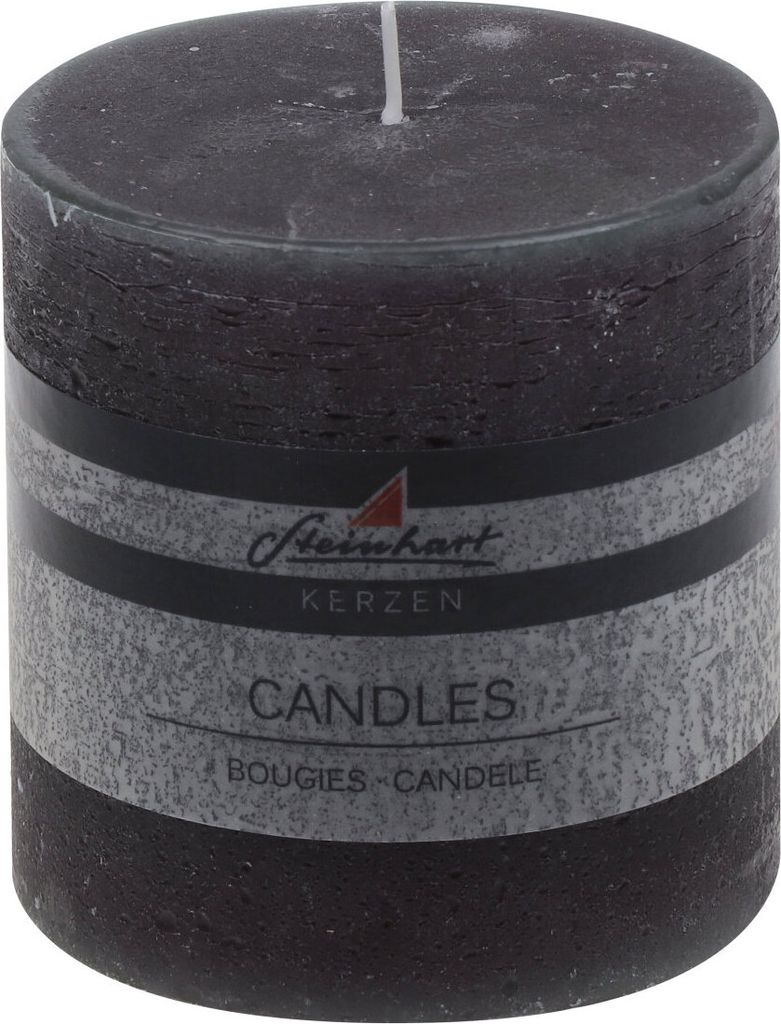 Stumpenkerze "Raureif" Anthrazit 100/98 mm Steinhart Kerzen in RAL-Kerzen Güte Qualität