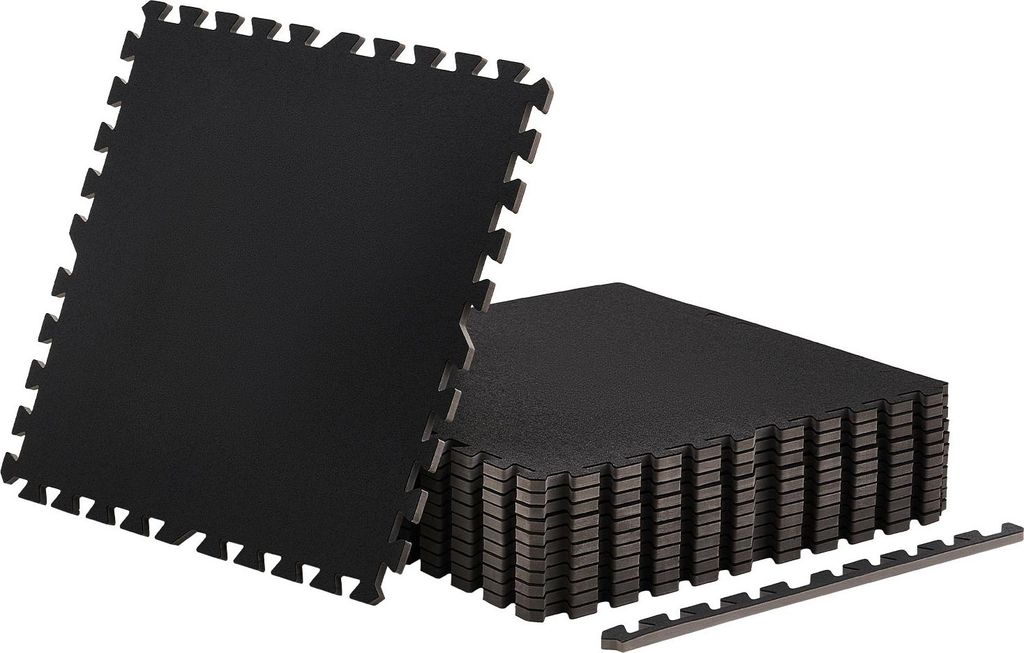 SucceBuy 12 x Puzzlematte Bodenschutzmatte 610 x 610 x 14 mm, Hochdichte EVA-Schaumstoffmatte, Ineinandergreifende Fitnessmatte Gymnastikmatte Spor...