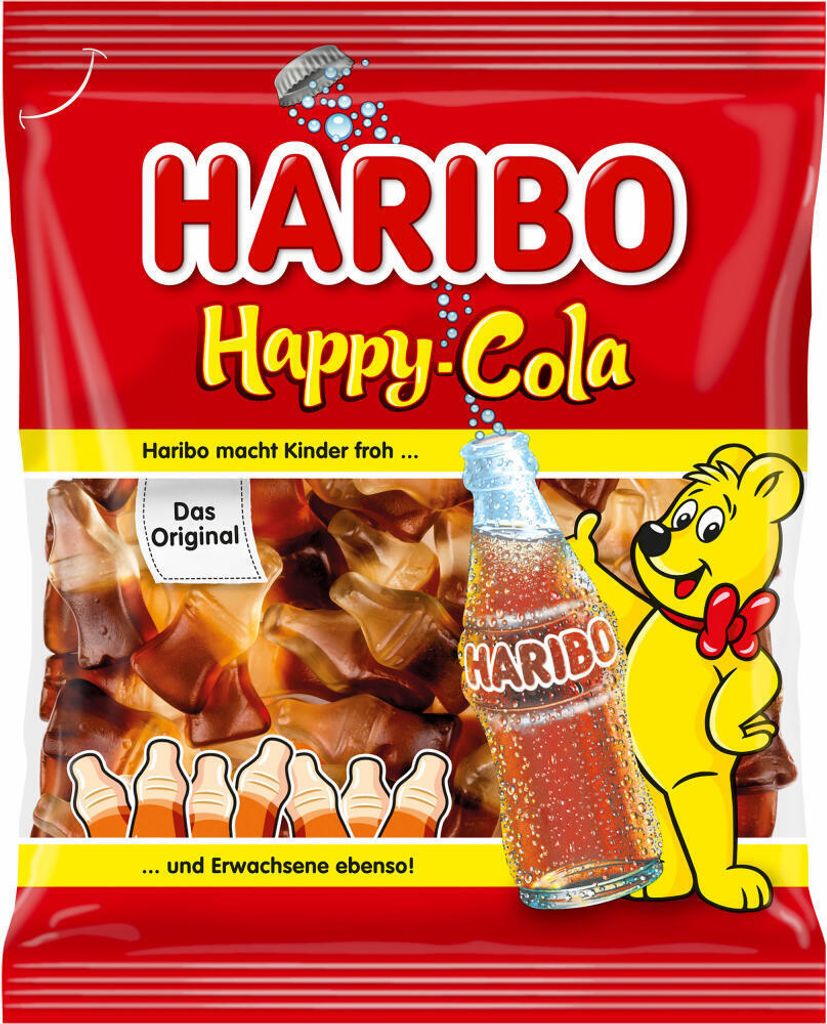 Haribo Happy Cola Fruchtgummi Cola Flaschen mit Produktbild 