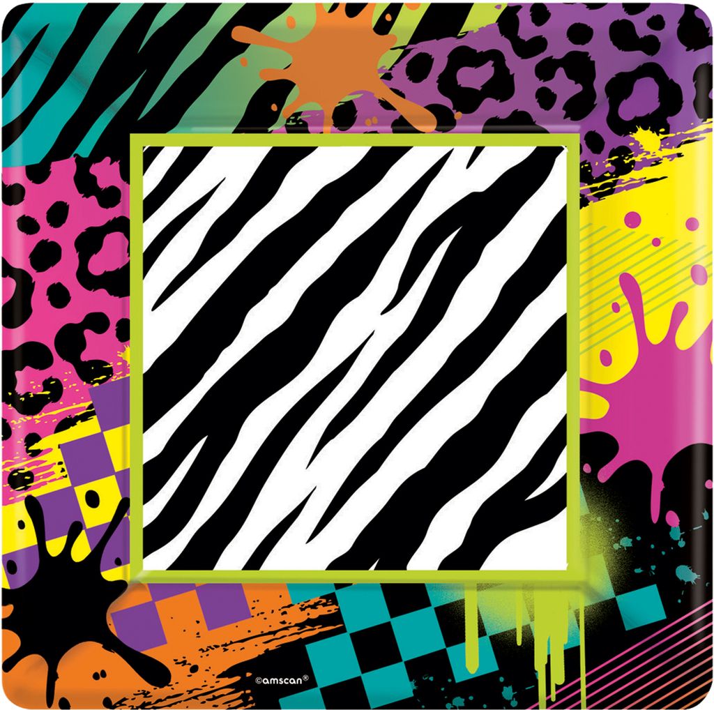 8 Kuchen-Teller für 80er Jahre Party