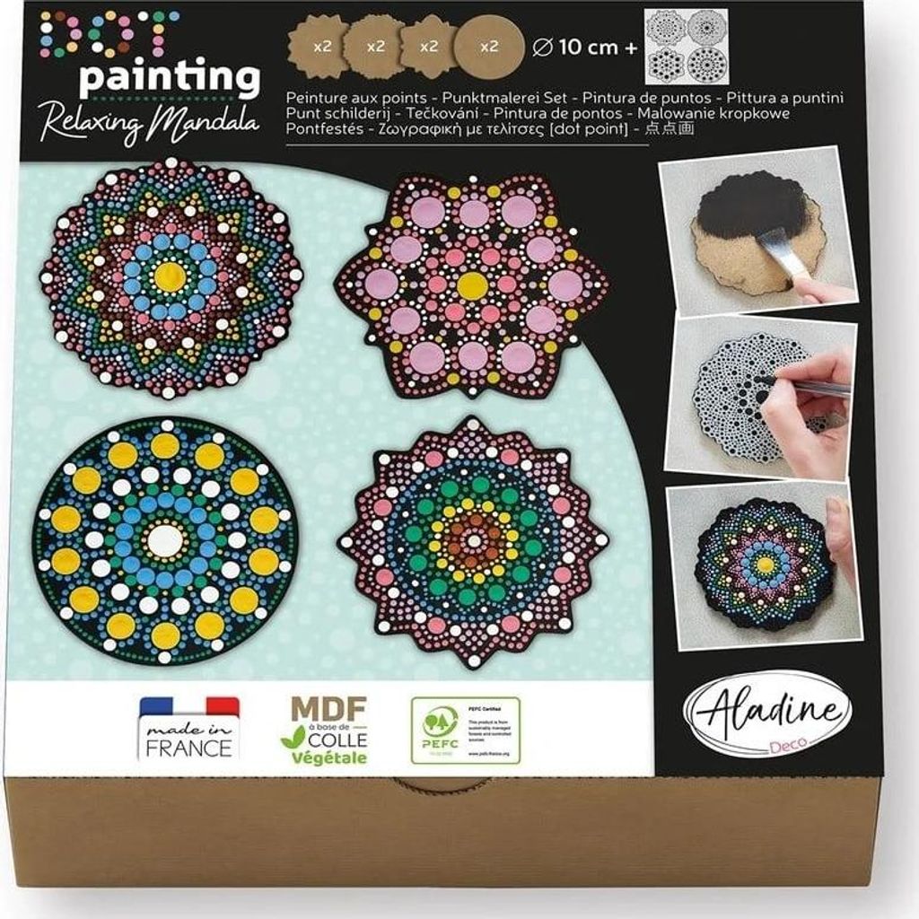 Aladine kreative Dot Painting Set - Holzformen & Schablonen