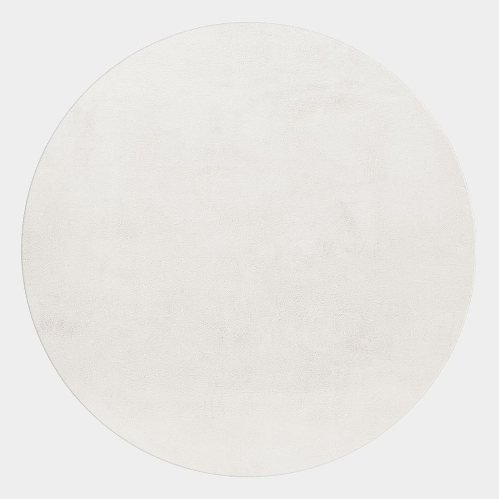Carpetsale24 Flauschiger Hochflor Teppich Einfarbig - Kunstfell Look, Plüschig & Superweich für Wohnzimmer, Grösse: 160 cm Rund
