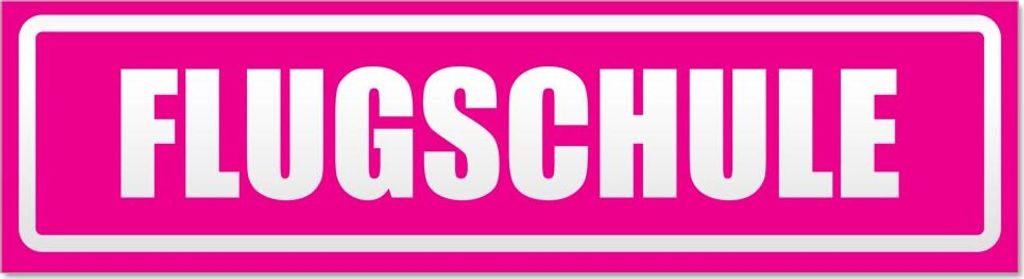 Flugschule invertiert Magnetschild Schild magnetisch