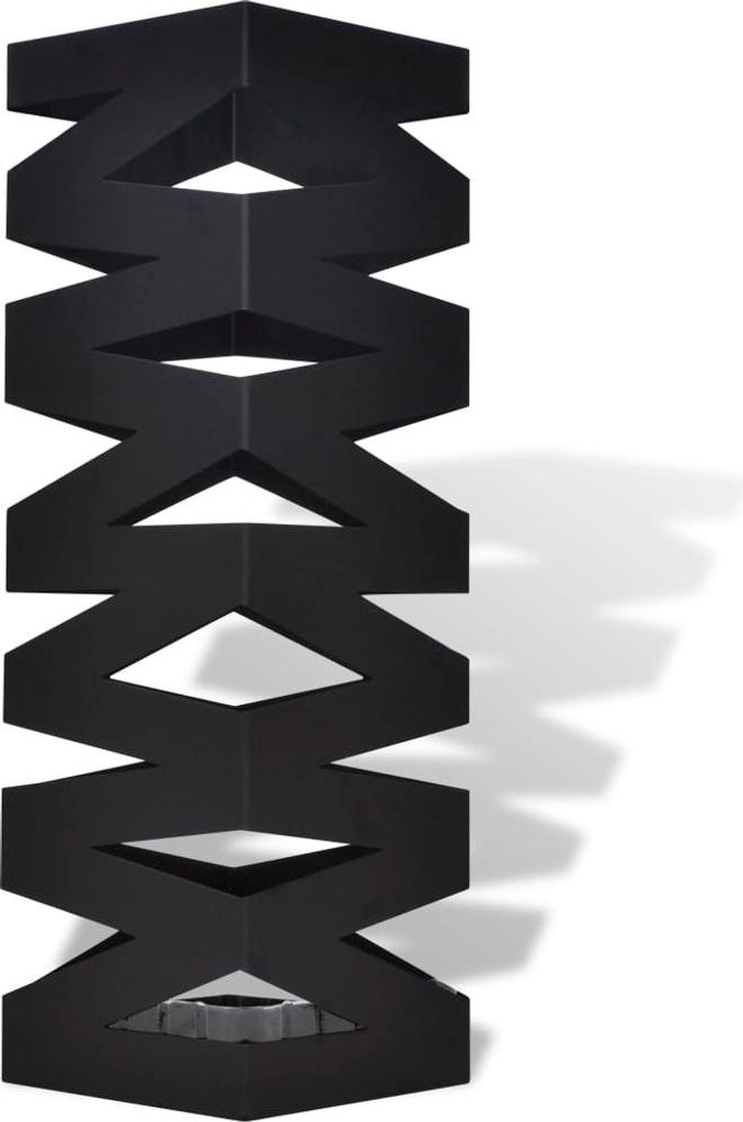 vidaXL Schirmständer Schirmhalter Gehstock Stahl schwarz quadratisch 48,5 cm