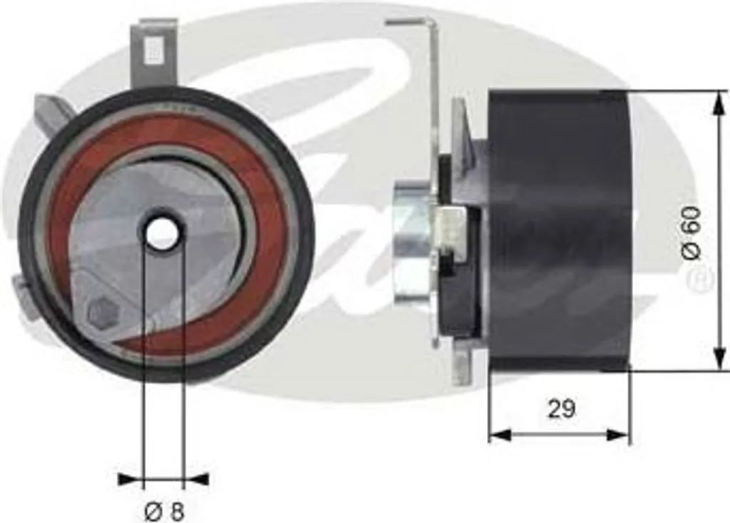 Galet Tendeur OE 1000159 Gates T43115 Haute Résistance pour Ford Mondeo