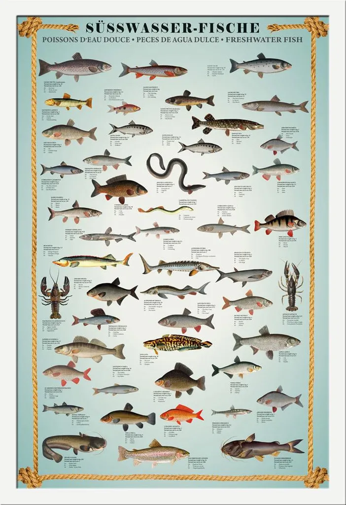 Cadre interchangeable Shinsuke® Blanc - Poster Poissons d'eau douce 50x70