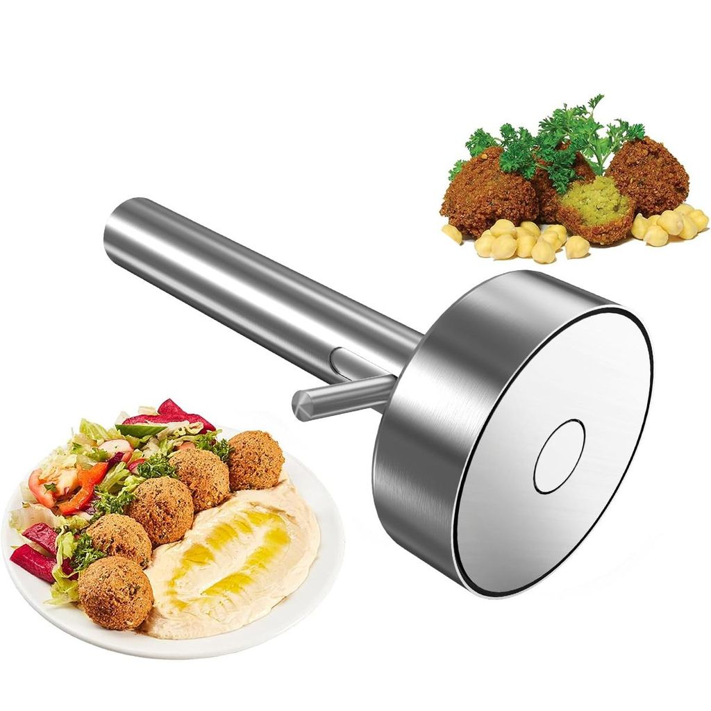 Falafel Löffel Edelstahl 304 mit Auslöser 13,5cm robust Produktbild 