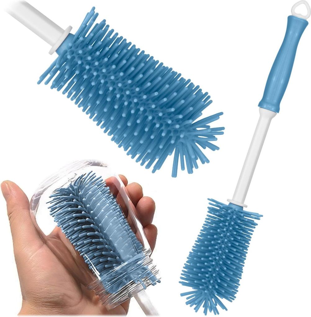 Flaschenreinigungsbürste aus Silikon WEISS/BLAU