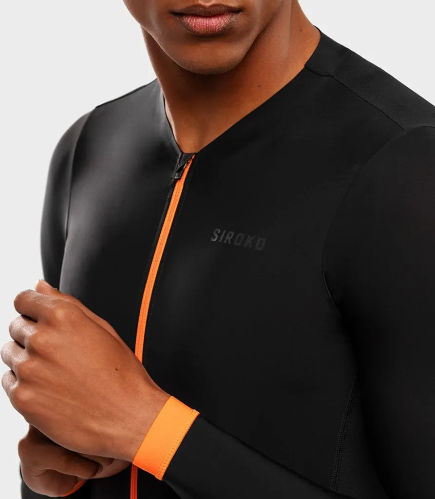 Maillot de Cyclisme Manches Longues Noir Homme Siroko SRX Pro Taille S