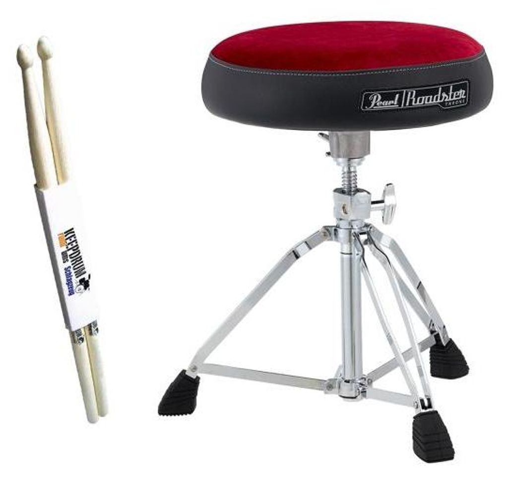 Pearl Schlagzeughocker D-1500RST Roadster Rot mit Schlagzeugstöcken