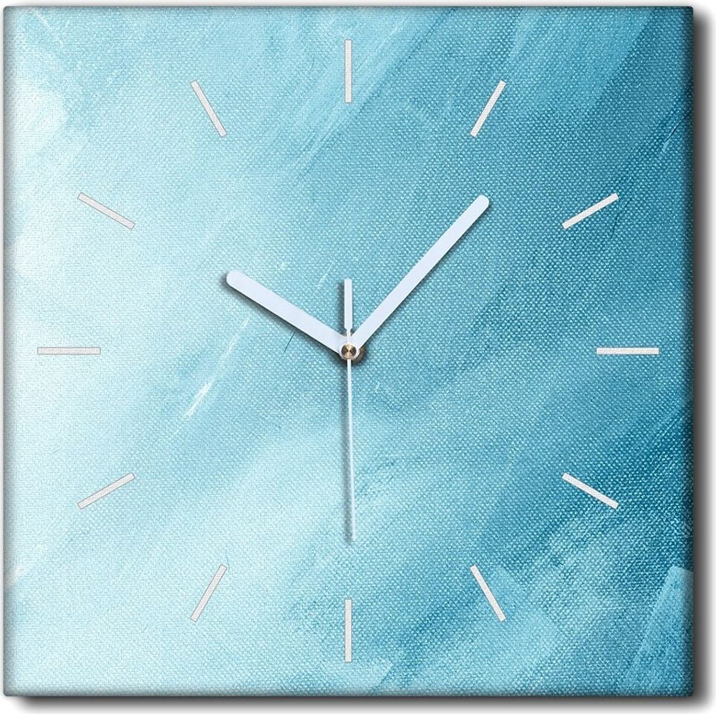 Coloray Uhr auf Leinwand 30x30 cm Wand Uhr Dekoration Wohnzimmer Segeltuch weiße Zeiger -Abstraktion Kunstkunst