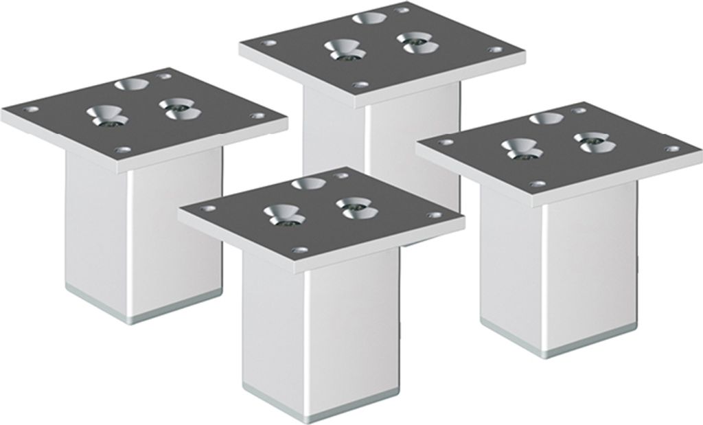 4er Set sossai Aluminium Möbelfüße 100mm in eloxiertem Produktbild 