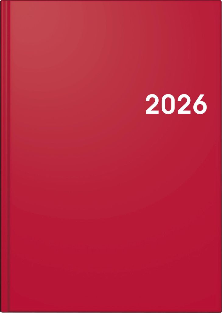 BRUNNEN 1079561016 | Buchkalender Mod. 795 2026 | A5, Kunststoff, rot
